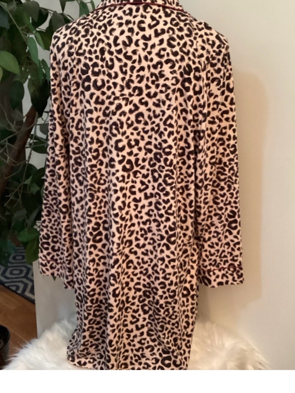 Nicole Miller New York Leopard Print Sleep Shirt Nightgown XL - Picture 3 of 16